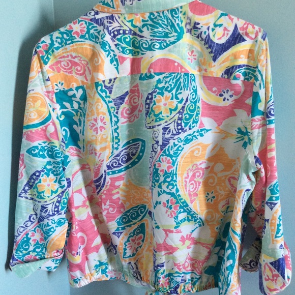 Chico’s soft cotton button down blouse - Picture 3 of 5